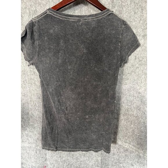 Disney Womens Charcoal V-Neck T-Shirt With Daisy Print Mickey Mouse Design  NWT - Picture 4 of 8